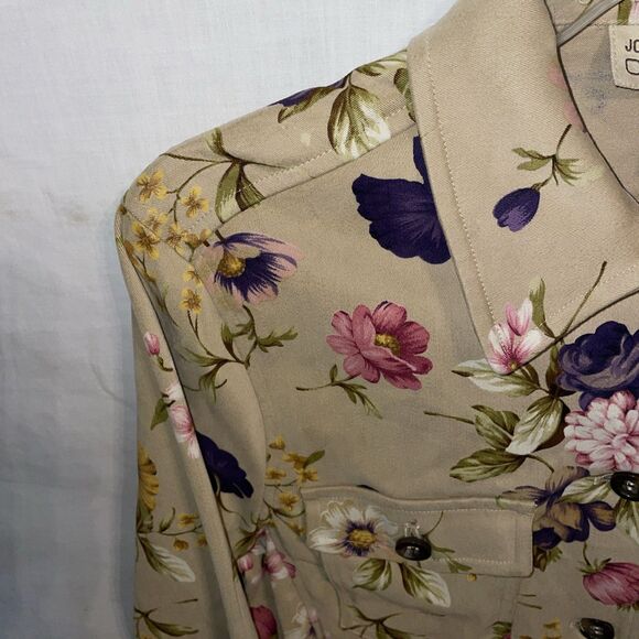 Jones New York Women’s Casual Shirt Size 10 Beige Floral Going Out Party Comfort - Picture 5 of 12